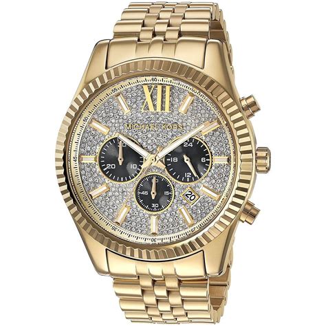 michael kors mk8362|oversized lexington gold tone watch.